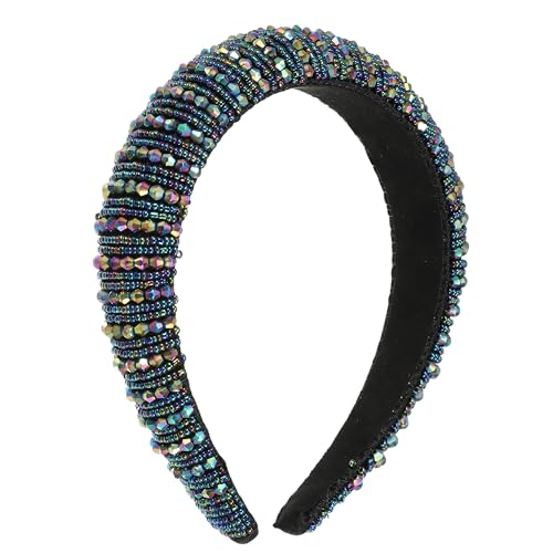 VOCOSTE Kristall Stirnband Strass Haarband für Damen Multifarbe 1.2 Zoll Breit（Mehrfarbig, Schwarz) von VOCOSTE