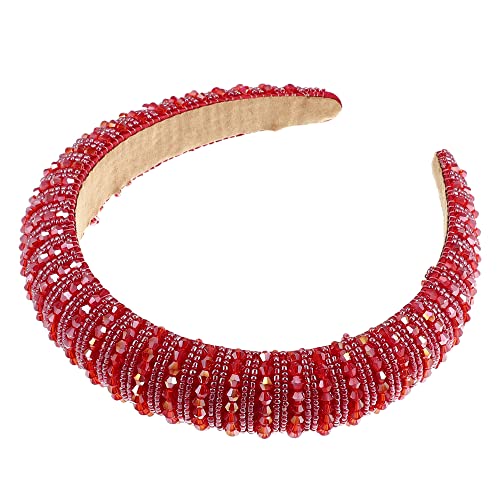 VOCOSTE Kristall Stirnband Strass Haarband für Damen Rot 1.2 Zoll Breit von VOCOSTE