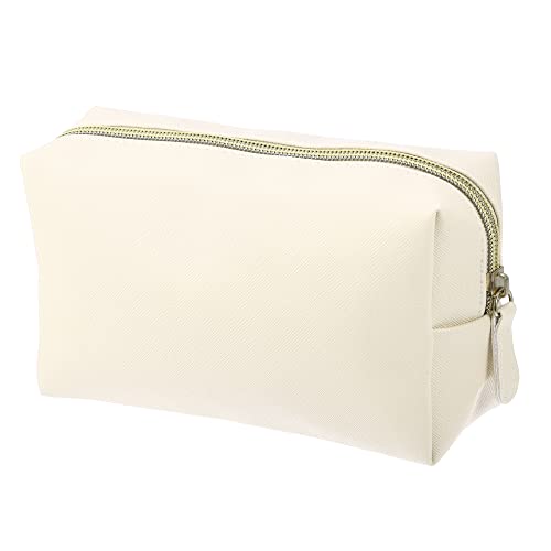 VOCOSTE PU Leder Schminktasche Kosmetik Reise Taschen Koffer Große Pinsel Organizer Tasche Kulturbeutel für Frauen Größe M Beige von VOCOSTE