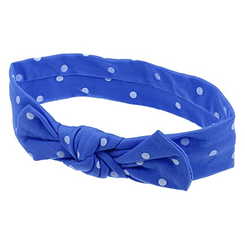 VOCOSTE Polka Dot Schleife Stirnband, Mode Niedliche Baumwolle Haarband für Teenager, Blau, 7,7 Zoll von VOCOSTE