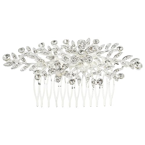 VOCOSTE Strass Haarkamm für Brauthochzeit für Frauen Silber Ton 4.33"x2.36" von VOCOSTE