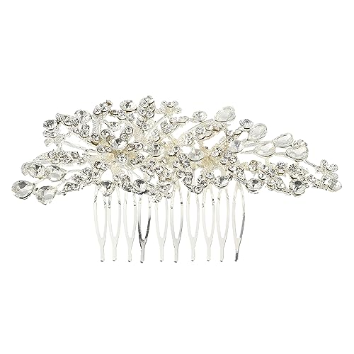 VOCOSTE Strass Haarkamm für Brauthochzeit für Frauen Silber Ton 4.33"x2.56" von VOCOSTE