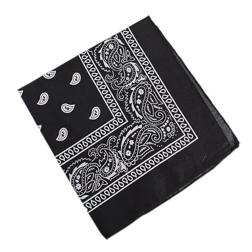 2 Stück Bandana Damen Herren Baumwolle Kopftuch Halstuch Männer Unisex Tuch Bindetuch Haar Schal Paisley Muster Rot & Schwarz von VODAFQS