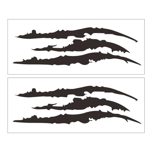 2 Stück Monster Klaue Aufkleber Kralle, Aufkleber Auto Monster Klaue Kratzer Marks Aufkleber Sticker, Schwarz Autoaufkleber Kratzer Scheinwerfer Aufkleber Klaue Kratzer Aufkleber von VODAFQS