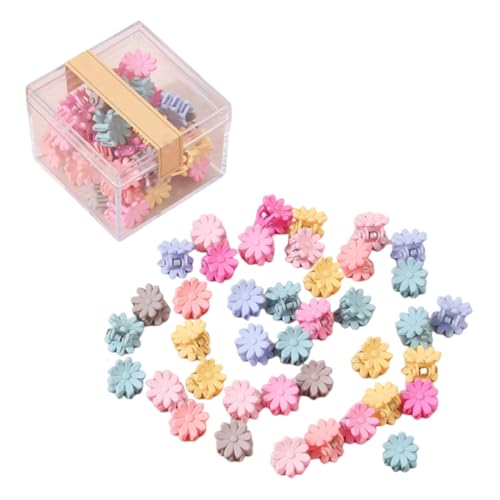 36 Stück Kleine Blumen Haarspangen Mini Haarklammer Clips, Mini-Haarspangen, Haarspangen für kleine Mädchen, bunte Haarspangen, Haarspangen in Gänseblümchenform von VODAFQS