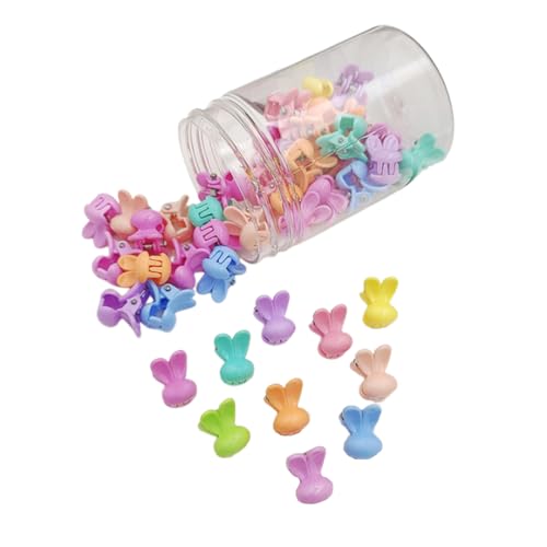 VODAFQS 36 Stück Kleine Kaninchen Haarspangen Mini Haarklammern - Bunte Haarnadeln für Damen & Mädchen - Matt Haarspangen - Mini Haarklips für Zöpfe, Fransen, Pferdeschwänze von VODAFQS