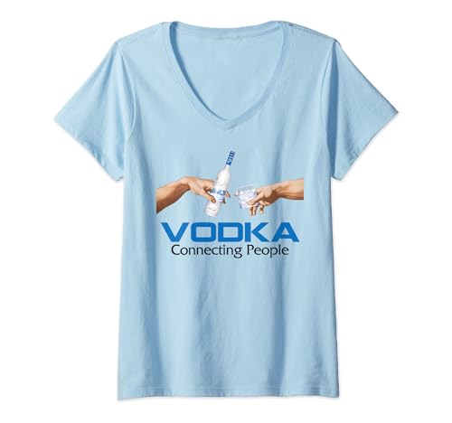 Damen VODKA - CONNECTING PEOPLE X Erschaffung Adam Wodka Party T-Shirt mit V-Ausschnitt Damen VODKA - CONNECTING PEOPLE X Erschaffung Adam Wodka Party T-Shirt mit V-Ausschnitt von VODKA - CONNECTING PEOPLE X Erschaffung Adam