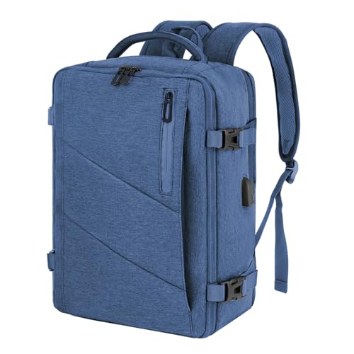 VOESLD für Easyjet Handgepäck 45x36x20, Handgepäck Rucksack Herren Damen Laptop Rucksack Wasserdicht, Reiserucksack Handgepäck Blau Flugzeug für Alle Großen Airlines, Mit USB-Anschluss 32L von VOESLD