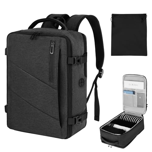 VOESLD Handgepäck 45x36x20 für Easyjet, Handgepäck Rucksack Dunkelgrau Business Rucksack Arbeitsrucksack Tagesrucksack Herren Damen Laptop Rucksack, Reiserucksack Handgepäck Flugzeug von VOESLD