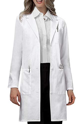 VOGRYE Professioneller Laborkittel für Damen Herren Langarm Weiß Unisex, Weiß, Groß VOGRYE Professioneller Laborkittel für Damen Herren Langarm Weiß Unisex, Weiß, Groß von VOGRYE