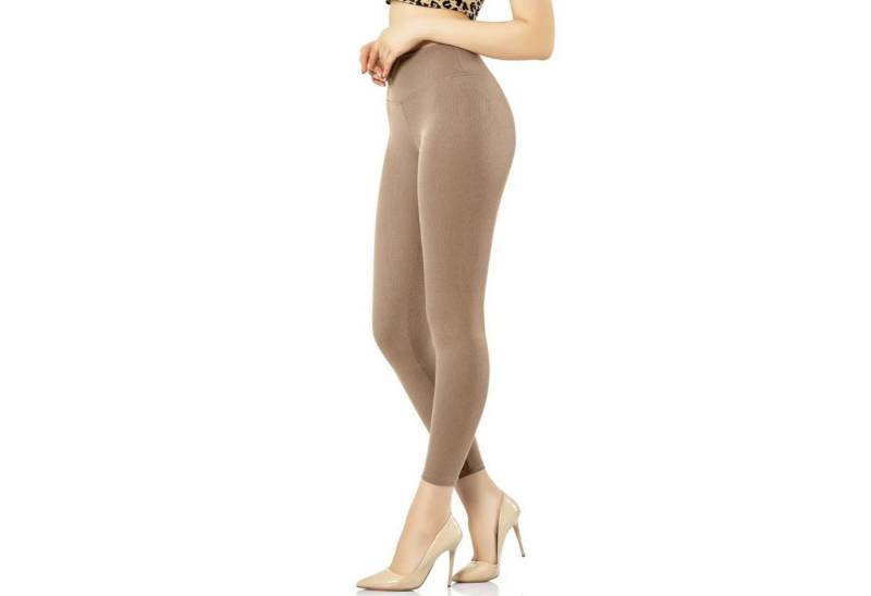 VOGSIGN 7/8-Leggings Damen Yogaleggings High-Waist – Thermo Hose Fleece-Innenfutter von VOGSIGN