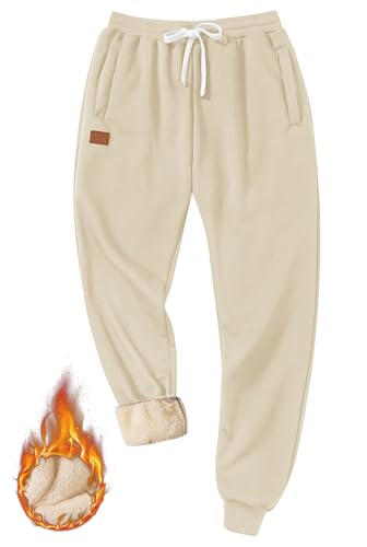 VOGSTART Herren Lounge Pant Athletic Sweatpant Fleece Lined Winter Running Sherpa Active Jogger Khaki XL VOGSTART Herren Lounge Pant Athletic Sweatpant Fleece Lined Winter Running Sherpa Active Jogger Khaki XL von VOGSTART