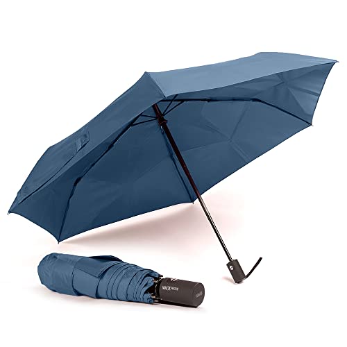 Faltbarer Regenschirm VOGUE Magic Easy Fold (automatische Falten), mit automatischem Öffnen und Schließen, 100% Eco Rpet. Mit recycelten Kunststoffflaschen, Wind Proff mit UV-Schutz. (Blau) von VOGUE