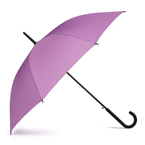 VOGUE - Eleganter langer Damen-Regenschirm. Hergestellt aus 100% Eco-Rpet-Gewebe aus recycelten Plastikflaschen. Windfester Regenschirm mit automatischer Öffnung und manuellem Schließen. Gelbe rosa von VOGUE