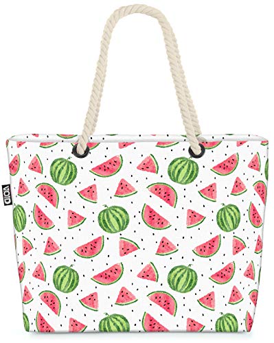 VOID Aquarell Wassermelone Strandtasche Shopper 58x38x16cm 23L XXL Einkaufstasche Tasche Reisetasche Beach Bag von VOID