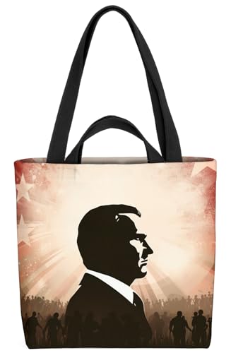 VOID Atatürk Türkei Sterne Porträt Tasche 33x33x14cm,15l Einkaufs-Beutel Shopper Einkaufs-Tasche Bag von VOID