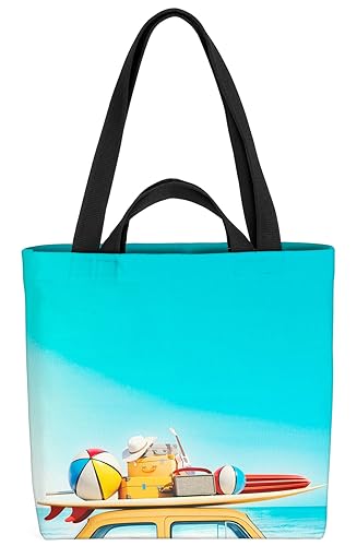 VOID Auto Urlaub Italien Retro Reise Tasche 33x33x14cm,15l Einkaufs-Beutel Shopper Einkaufs-Tasche Bag von VOID