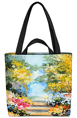 VOID Blumen Gemälde Garten Tasche 33x33x14cm,15l Einkaufs-Beutel Shopper Einkaufs-Tasche Bag von VOID