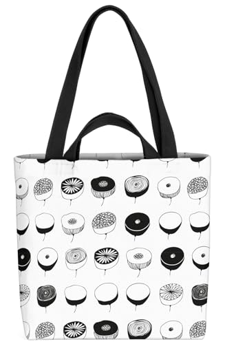 VOID Blumen Grafik Norwegen Design Tasche 33x33x14cm,15l Einkaufs-Beutel Shopper Einkaufs-Tasche Bag von VOID