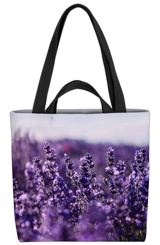 VOID Blumenfeld Lavendel Frankreich Tasche 33x33x14cm,15l Einkaufs-Beutel Shopper Einkaufs-Tasche Bag von VOID