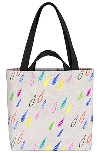 VOID Bunte Regentropfen Tasche 33x33x14cm,15l Einkaufs-Beutel Shopper Einkaufs-Tasche Bag von VOID