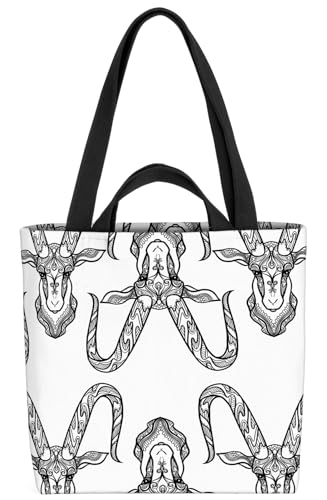 VOID Capricorn Steinbock Horoskop Tasche 33x33x14cm,15l Einkaufs-Beutel Shopper Einkaufs-Tasche Bag von VOID