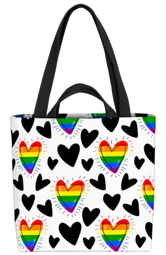 VOID Cartoon Herzen Pride Tasche 33x33x14cm,15l Einkaufs-Beutel Shopper Einkaufs-Tasche Bag von VOID