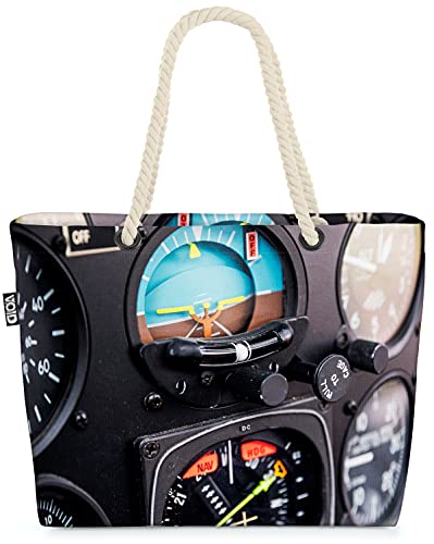 VOID Cockpit Helicopter Fliegen Strandtasche Shopper 58x38x16cm 23L XXL Einkaufstasche Tasche Reisetasche Beach Bag von VOID