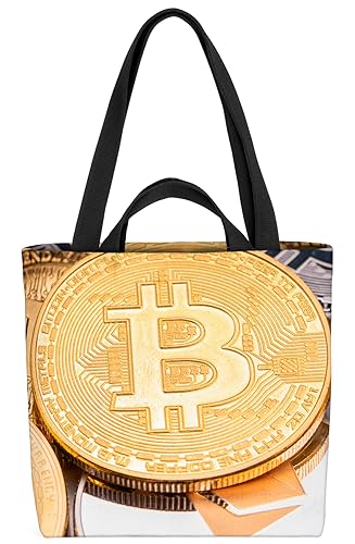 VOID Cryptowährung Bit-Coin chainblock Tasche 33x33x14cm,15l Einkaufs-Beutel Shopper Einkaufs-Tasche Bag von VOID