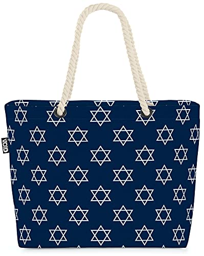 VOID Davidstern Religion Israel Strandtasche Shopper 58x38x16cm 23L XXL Einkaufstasche Tasche Reisetasche Beach Bag von VOID