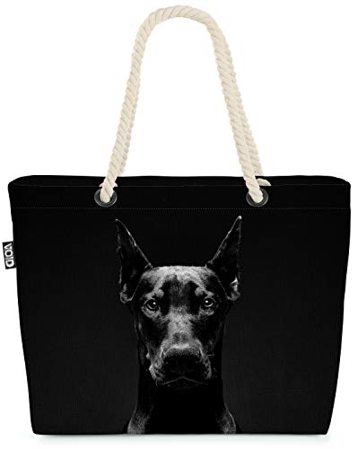 VOID Dobermann Strandtasche Shopper 58x38x16cm 23L XXL Einkaufstasche Tasche Reisetasche Beach Bag von VOID