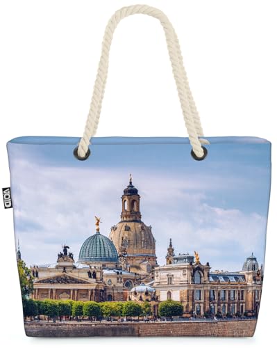 VOID Dresden Frauenkirche Strandtasche Shopper 58x38x16cm 23L XXL Einkaufstasche Tasche Reisetasche Beach Bag von VOID