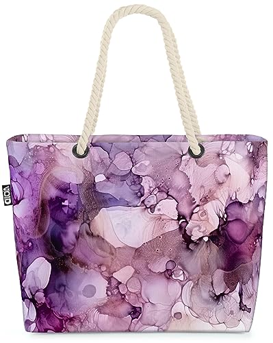 VOID Farben Lila Malerei Kunst Strandtasche Shopper 58x38x16cm 23L XXL Einkaufstasche Tasche Reisetasche Beach Bag von VOID
