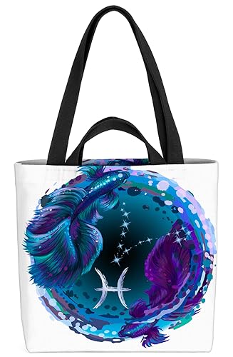 VOID Fische Sternzeichen Astrologie Tasche 33x33x14cm,15l Einkaufs-Beutel Shopper Einkaufs-Tasche Bag von VOID