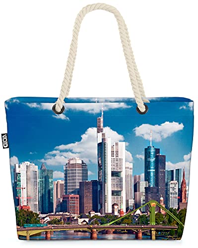 VOID Frankfurt am Main Stadt Strandtasche Shopper 58x38x16cm 23L XXL Einkaufstasche Tasche Reisetasche Beach Bag von VOID