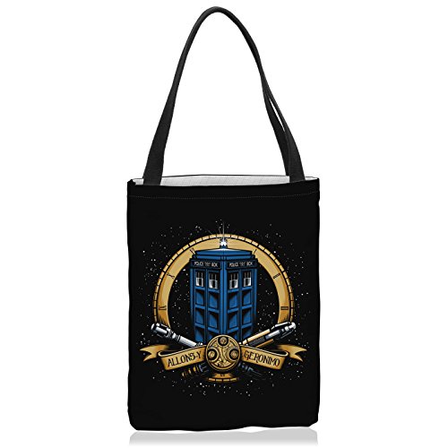 VOID Geronimo Tasche Einkaufs-Beutel Polyester Shopper Einkaufs-Tasche Bag zeitreise Serie Polizei notrufzelle, Größe:Medium von VOID