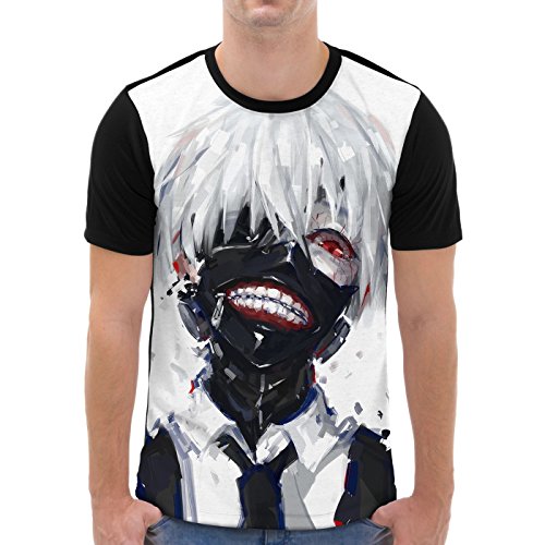 VOID Ghoul Kaneki Grafik T-Shirt Herren All-Over Druck Tokyo Anime Manga, Größe:L von VOID