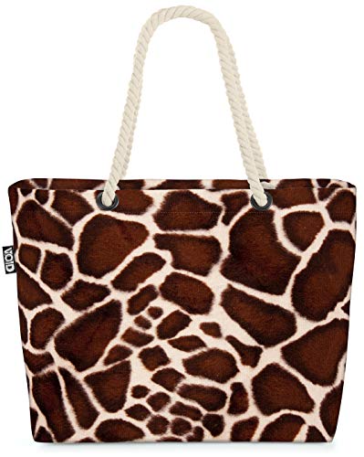 VOID Giraffe Muster Safari Strandtasche Shopper 58x38x16cm 23L XXL Einkaufstasche Tasche Reisetasche Beach Bag von VOID