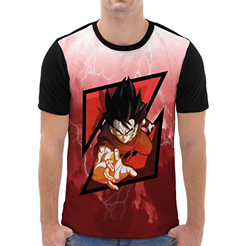 VOID Goku Thunderclap T-Shirt Herren All-Over Druck Roshi Ball z Roshi Songoku Dragon, Größe:M von VOID