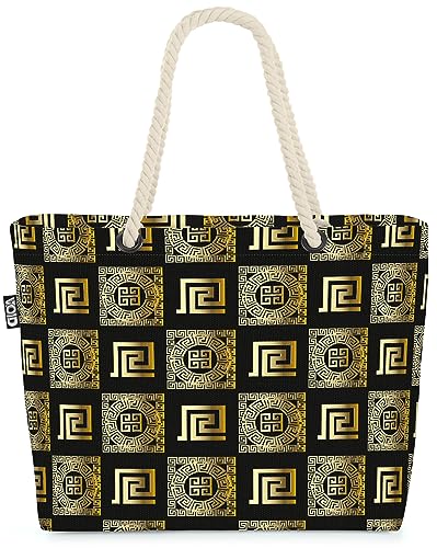 VOID Griechenland Antike Italien Design Strandtasche Shopper 58x38x16cm 23L XXL Einkaufstasche Tasche Reisetasche Beach Bag von VOID