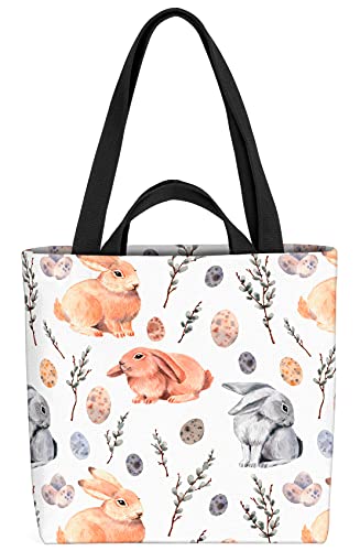 VOID Hasen Palmkätzchen Ostern Tasche 33x33x14cm,15l Einkaufs-Beutel Shopper Einkaufs-Tasche Bag von VOID