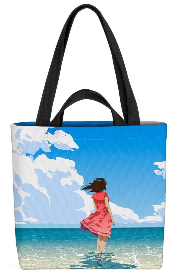 VOID Henkeltasche (1-tlg), Anime Mädchen Meer Wolken comic mädchen girl anime meer wasser wolken von VOID