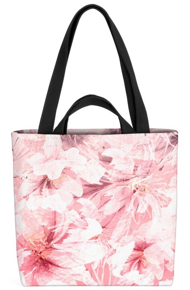 VOID Henkeltasche (1-tlg), Blumenmuster rose Blumen Tasche Einkaufstasche Ostern Shopper Bag von VOID