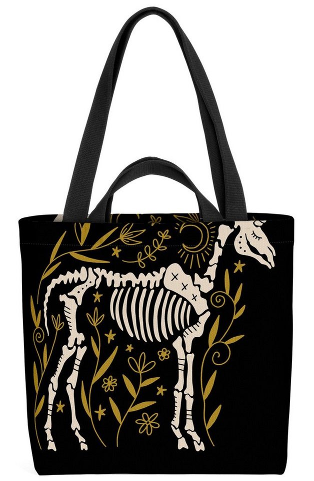 VOID Henkeltasche (1-tlg), Boho Einhorn Skelett Fantasy Märchen Mädchen Skelett knochen kinderzi von VOID