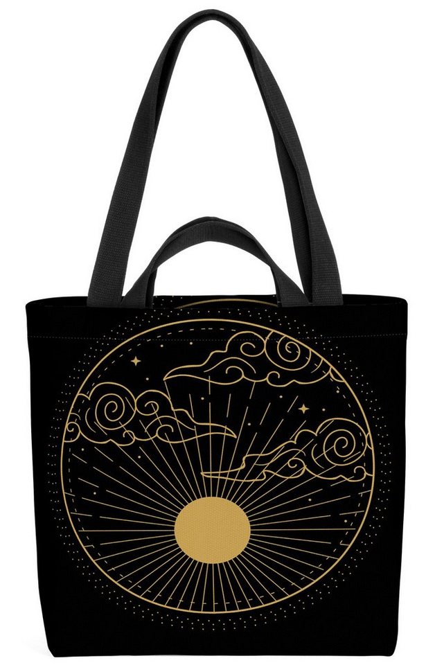 VOID Henkeltasche (1-tlg), Boho Sonne Wolke Sterne grafik esoterics gothic stern creepy elemente von VOID