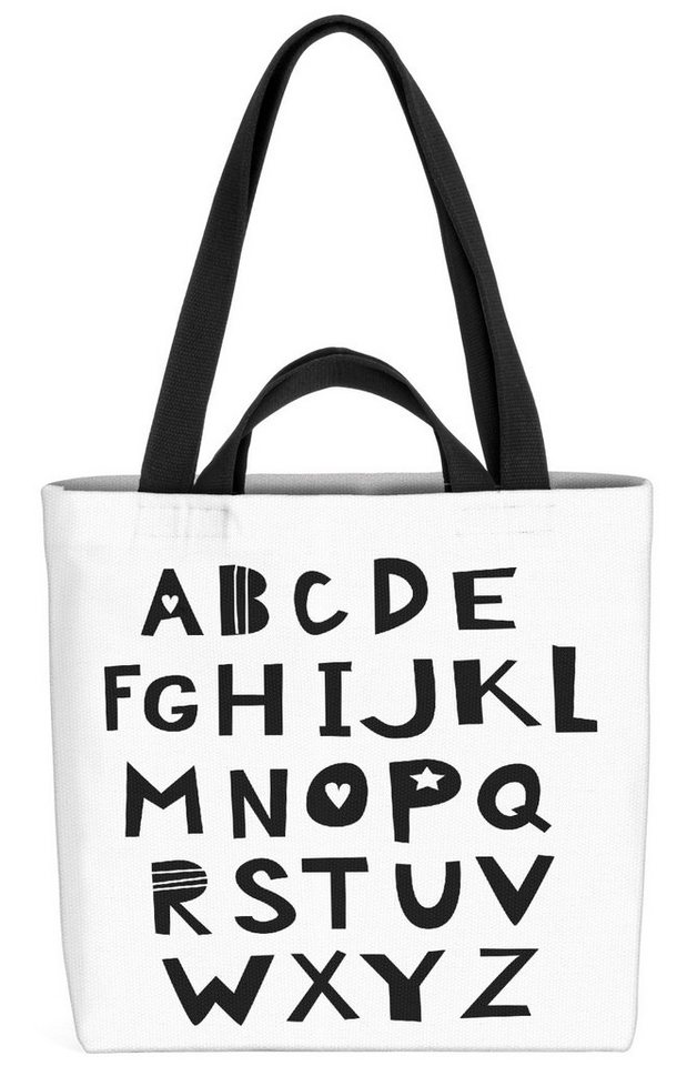 VOID Henkeltasche (1-tlg), Buchstaben ABC Grafik Kinder Tiere Kinder Kinderzimmer Skandinavien D von VOID