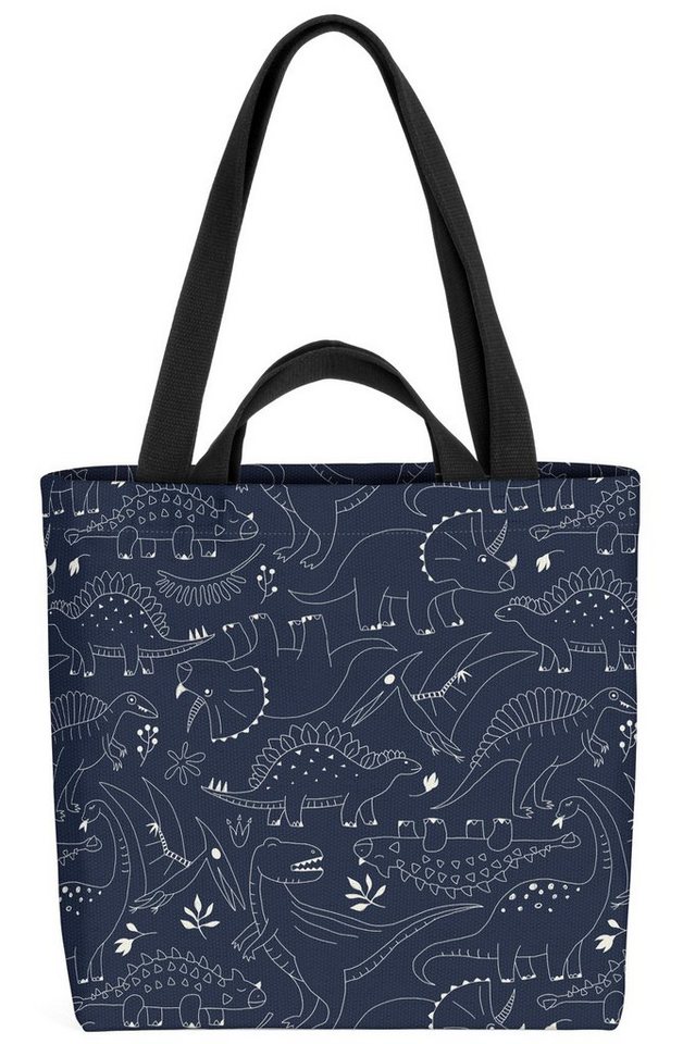 VOID Henkeltasche (1-tlg), Dino Zeichnung Kinderzimmer Kinder Jungen Dinosaurier T-Rex Muster von VOID