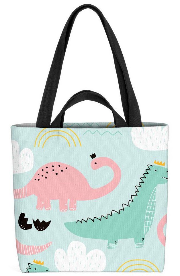 VOID Henkeltasche (1-tlg), Dinos Wolken Regenbogen Dinos Wolken Regenbogen Dinosaurier Kinder Ki von VOID