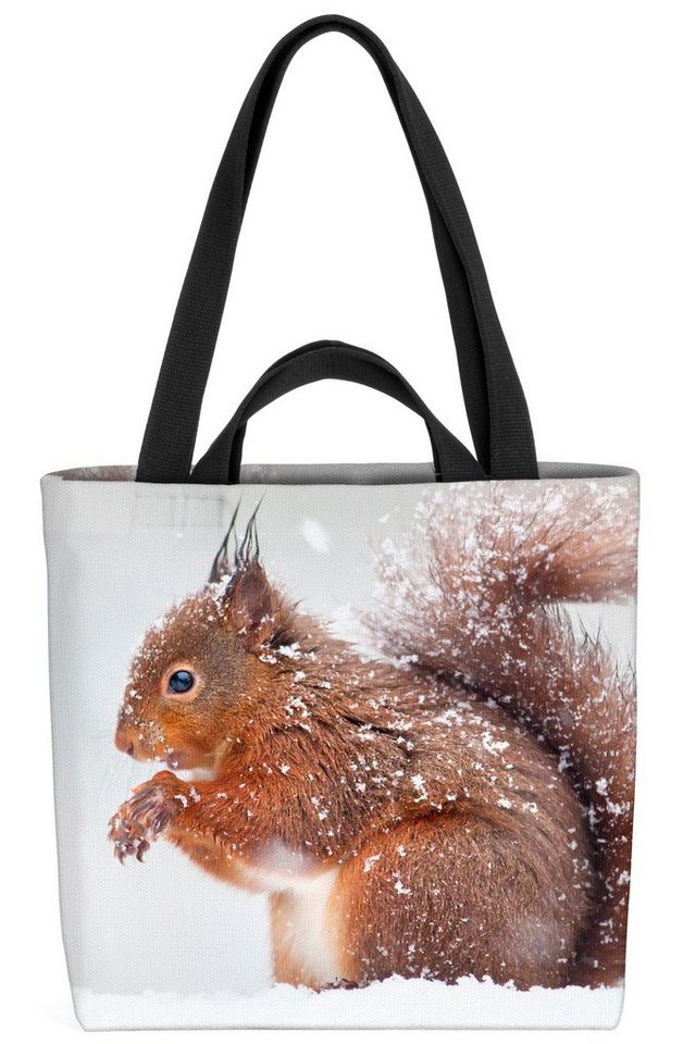 VOID Henkeltasche (1-tlg), Eichhörnchen Winter Schnee Winter Eichhörnchen Schnee Weihnachten Her von VOID