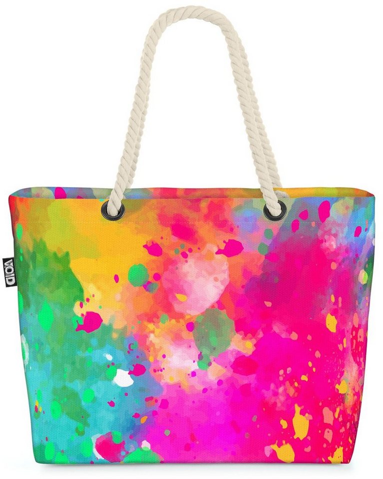 VOID Henkeltasche (1-tlg), Farbexplosion Muster Beach Bag Farbe Festival Malerei Regenbogen schwul Love von VOID